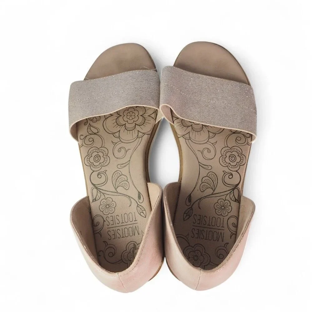 Mootsies Tootsies Penelope Open Toe Sandal Flats Shimmer Gold Women's‎ 8.5M